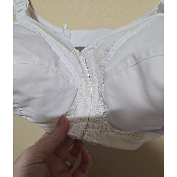 Vtg Exquisite Form White Full Coverage Unlined Pointy Cup Wire Free Bra Size 38B - Picture 4 of 6